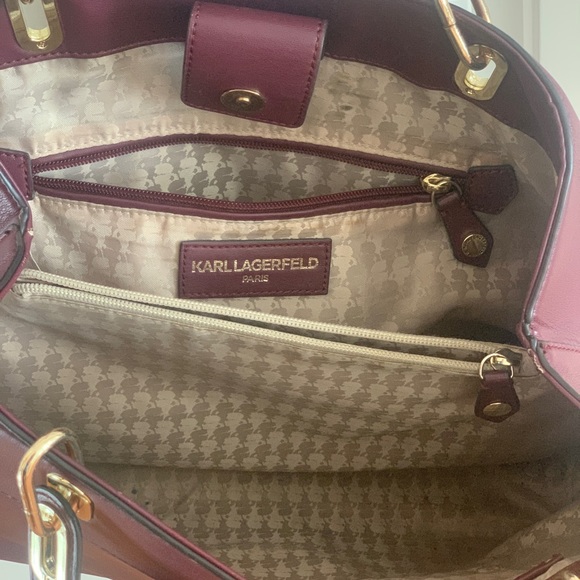 KARL LAGERFELD DEEP PLUM WITH BOW PURSE - Picture 4 of 4